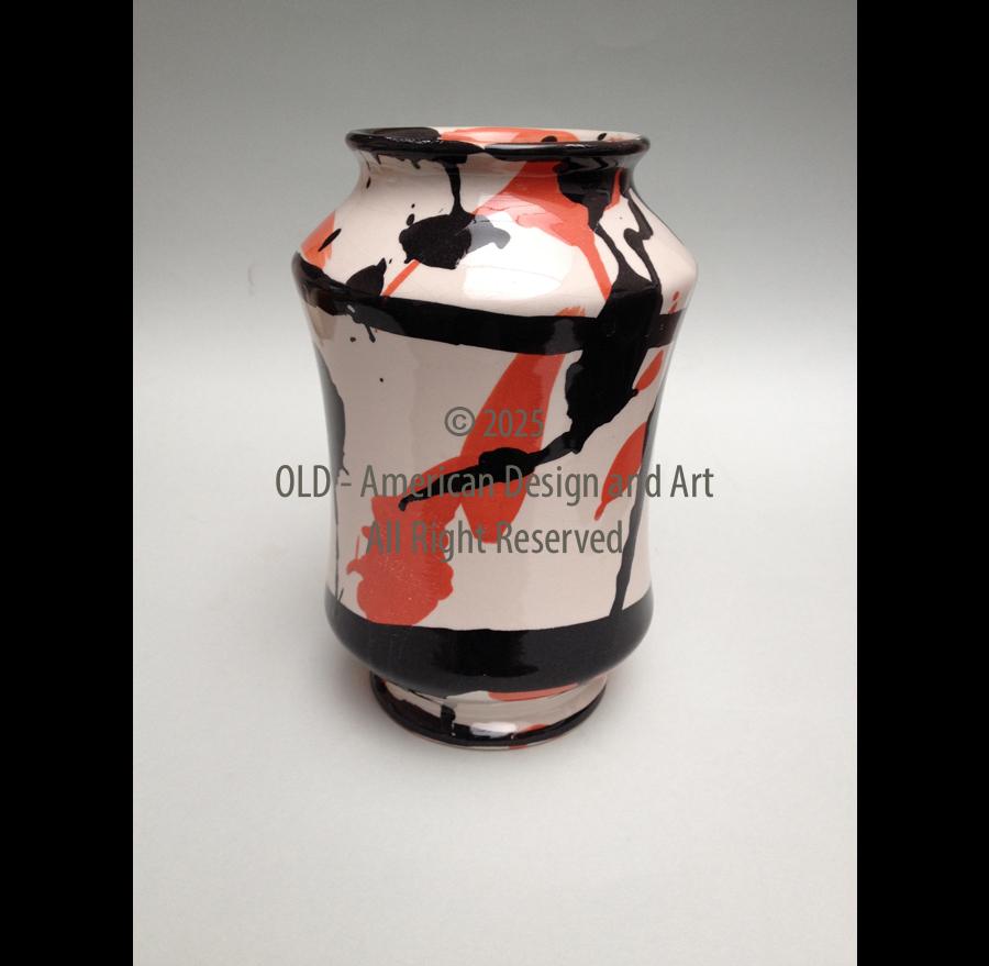 Ugo Nespolo vaso in maiolica dipinta italia 2004