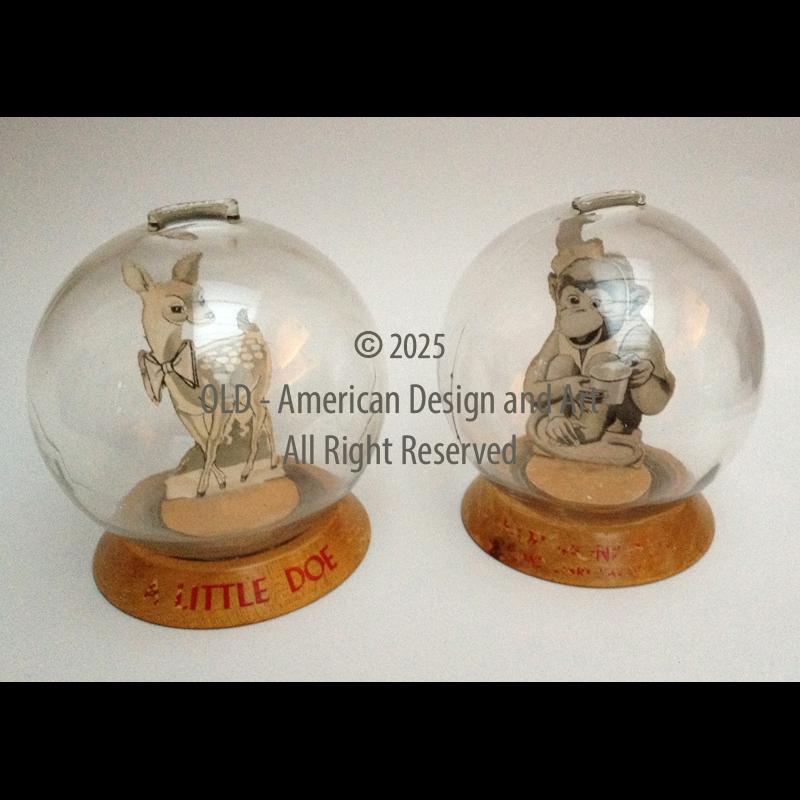 Salvadanaio in vetro e legno Bubble Bank ,U.S.A. 1940