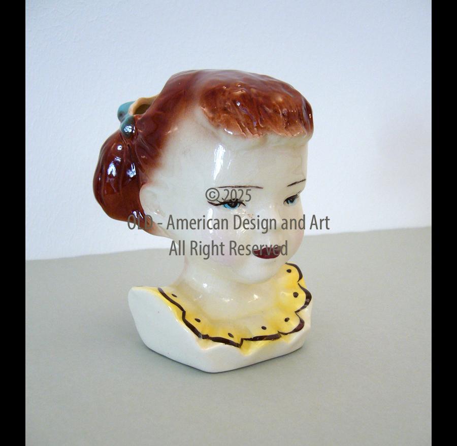 Vasetto Portafiori in porcellana dipinta marca Delee Art , U.S.A.1950