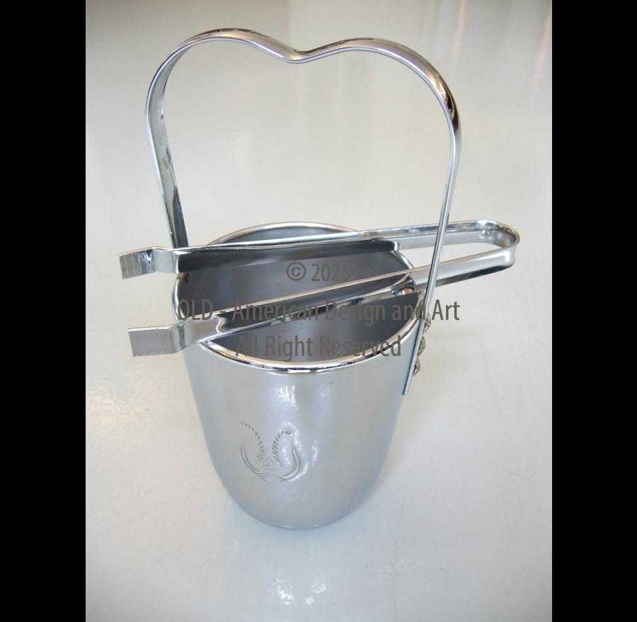Rever Copper & Brass ,secchiello ghiaccio con pinza , U.S.A. 1934