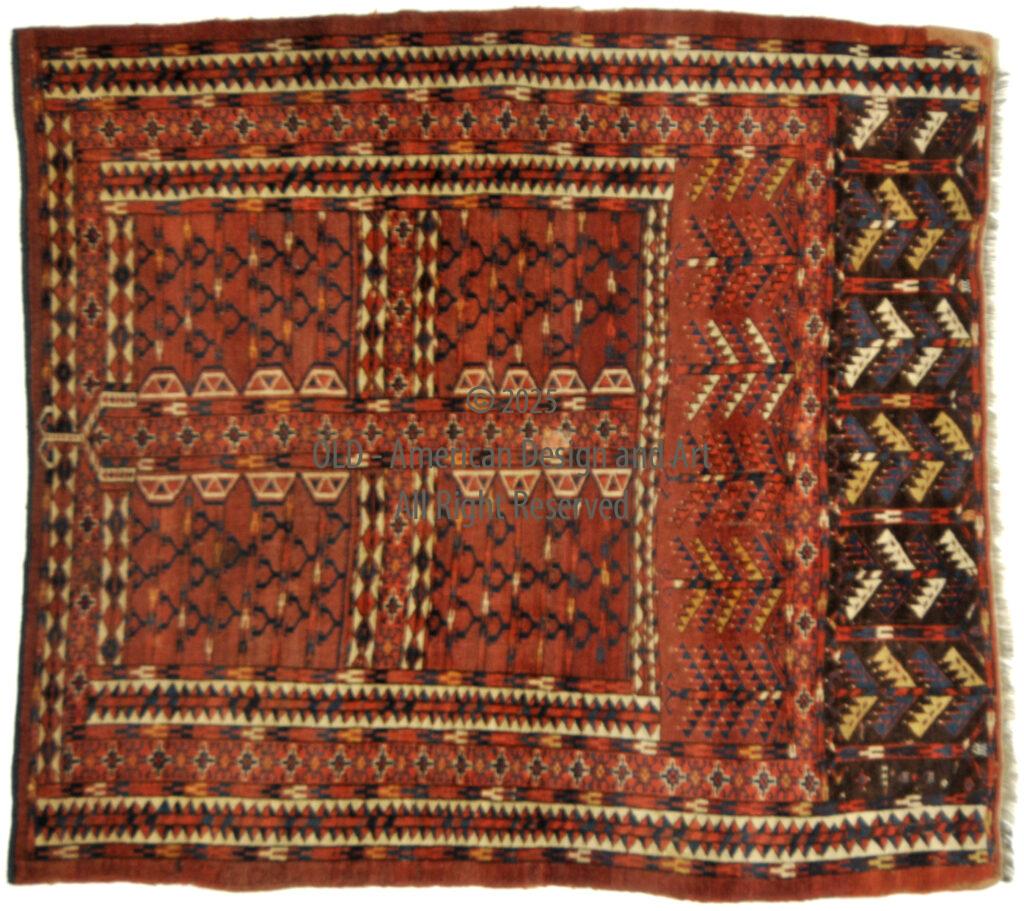 Tappeto Yomud , Bukara Russo cm 162 x cm 161