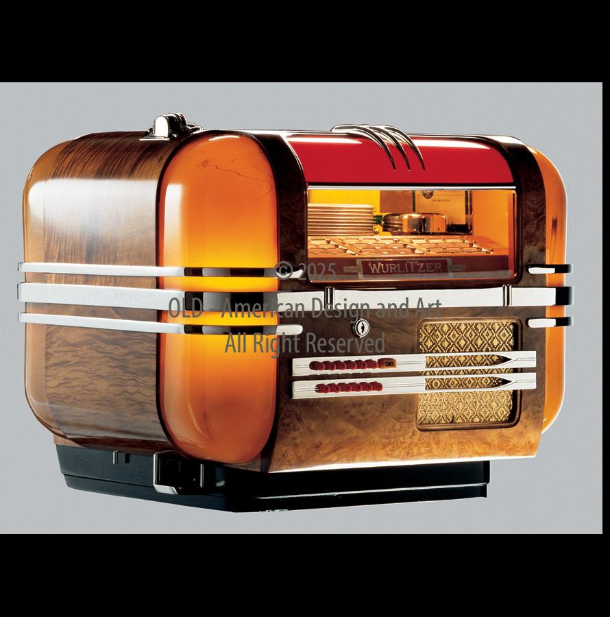 Jukeboxe Wurlitzer 41 U.S.A. 1940-41 ,Modello da tavolo ,78 giri ,12 selezioni.disegato da paul fuller