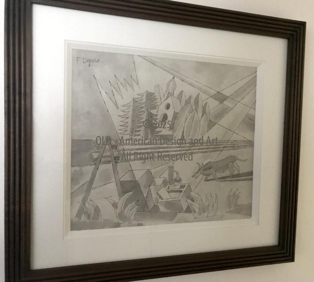 Fortunato Depero China ed Acquerello su Carta Italia anni 40