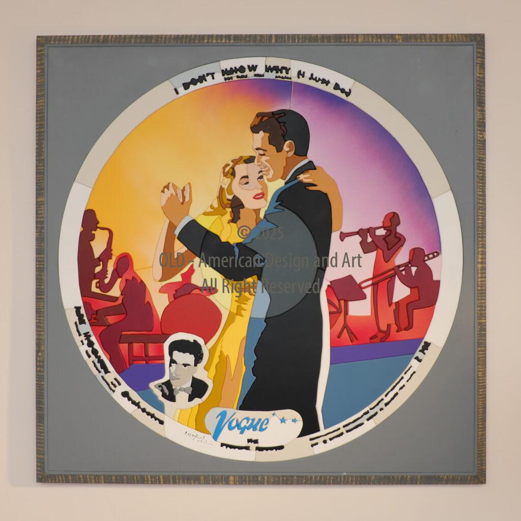 Quadro Ugo Nespolo ispirato al disco R-732-13 della Collezione Vogues 1946 -47 ,Casa Museo De Angelis – OLD – American Design And Art – Via Duchessa Jolanda 13/a -Torino