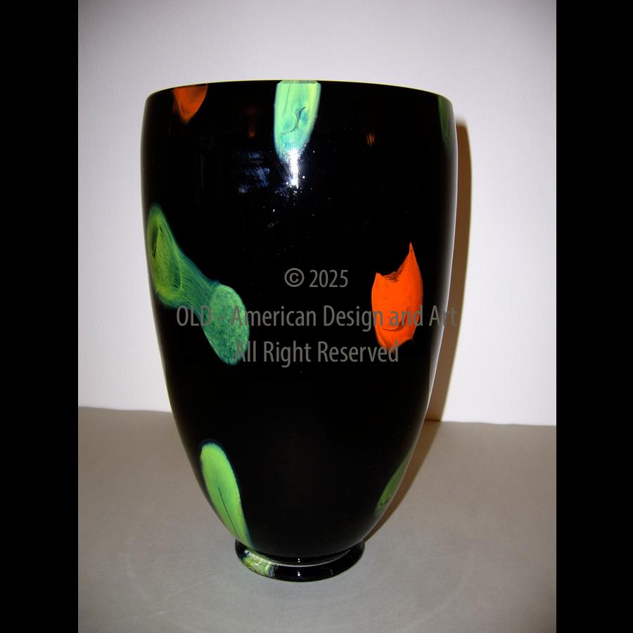 Vaso di Ugo Nespolo in pasta di vetro Firmato