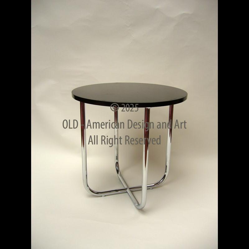Tavolino in Tubolare cromato di Walter Von Nessen ,U.S.A. 1935 ,arredi deco