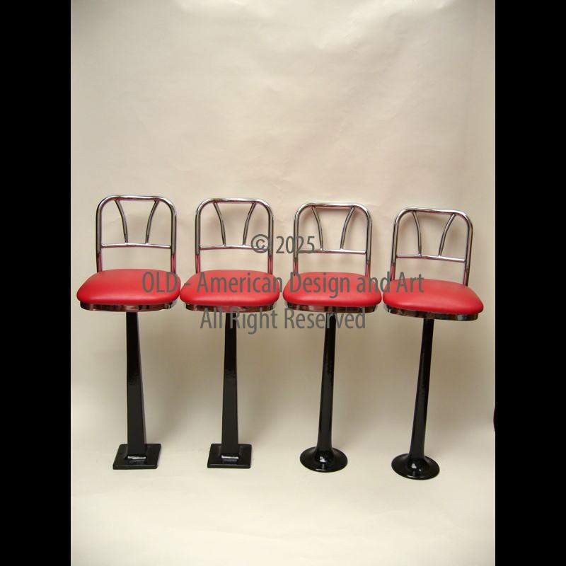 sgabelli da bar con schienale cromato,U.S.A. 1940